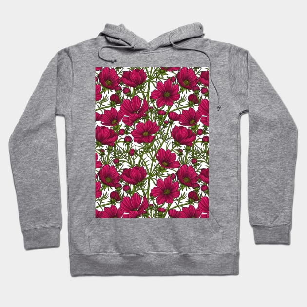 Red Cosmos flowers Hoodie by katerinamk